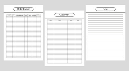 Order form, Planner pages  bullet journal