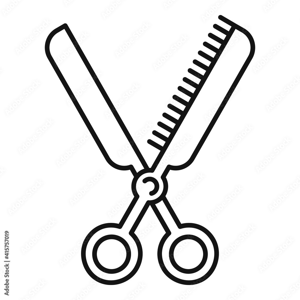 Poster groomer scissors icon. outline groomer scissors vector icon for web design isolated on white backgro