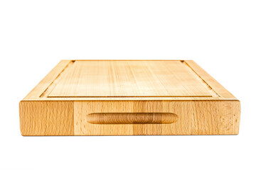 wooden cutting board isolated on a white background