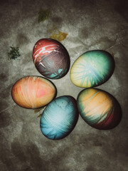 Obraz premium preparation for Easter, egg painting method, Easter eggs
