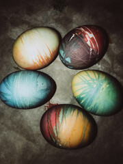 Obraz premium preparation for Easter, egg painting method, Easter eggs