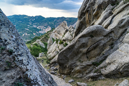 Rocky formation in Dolomiti Lucane Pietrapertosa, Basilicata, Italy