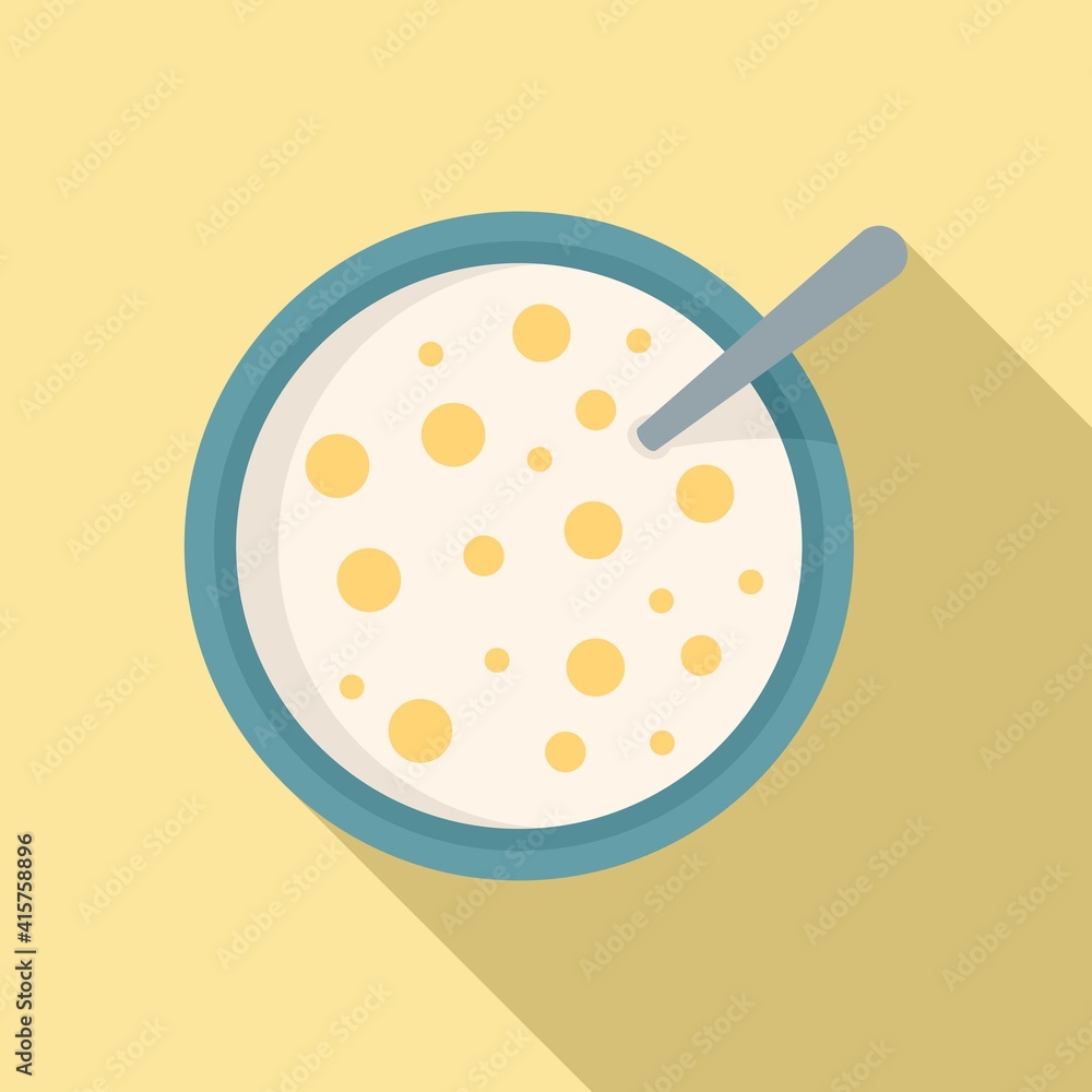 Poster top view cereal flakes icon. flat illustration of top view cereal flakes vector icon for web design