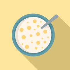 Top view cereal flakes icon. Flat illustration of top view cereal flakes vector icon for web design