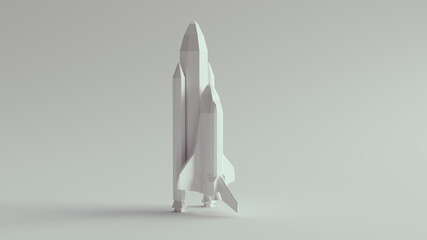 White Space Shuttle Low Poly Low Earth Orbital Spacecraft 3d illustration render