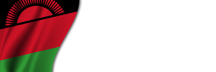 Malawi flag on white background. White background with place for text near the flag of Malawi
