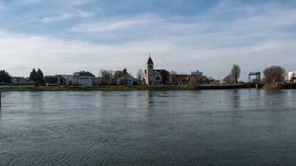 view of the town of the river