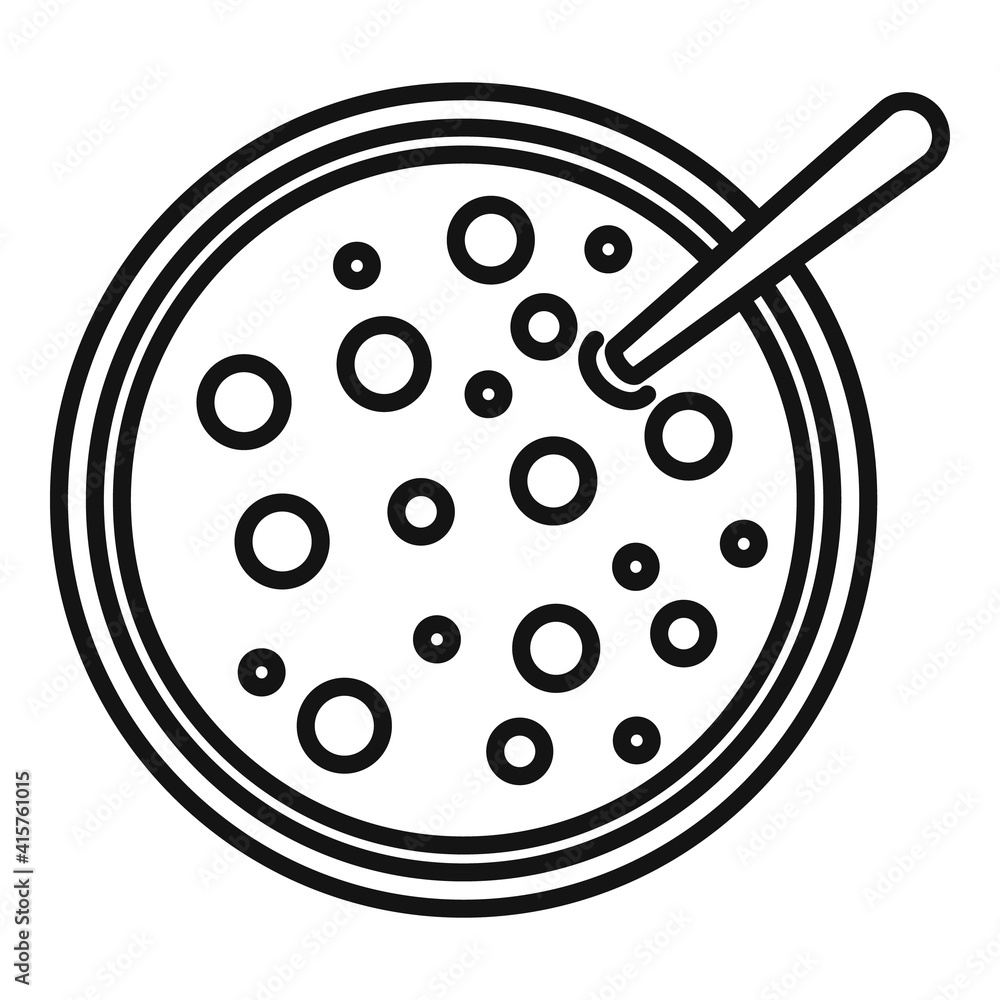 Poster top view cereal flakes icon. outline top view cereal flakes vector icon for web design isolated on w