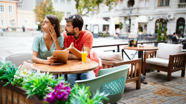 Sad couple having conflict and relationship problems - Powered by Adobe
