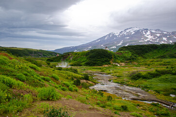 Geothermal Valley. Russia, Kamchatka 2020. Photo taken during an expedition to the volcano.