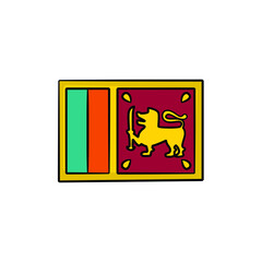 Sri Lanka flag in drawing style isolated vector. Hand drawn object illustration for your presentation, teaching materials or others.