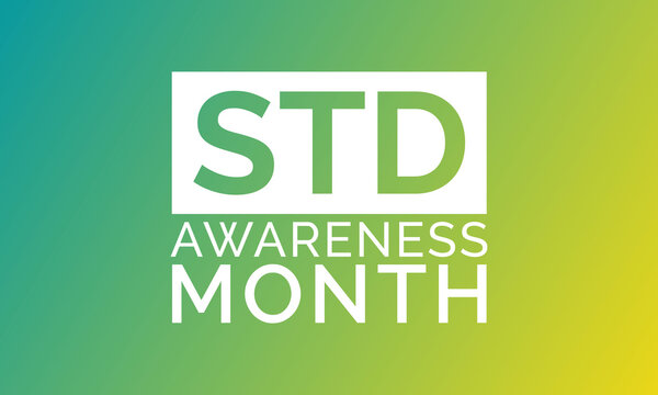 sexually transmitted diseases awareness month observed each year in April. to learn the facts about (STDs) and how to protect sexual health. Vector illustration.