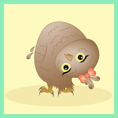 owl with a bow