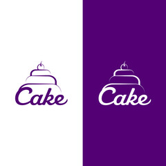 cake logo design sweet logotype vector template