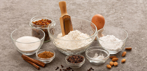  Home bakery eco products set. top view