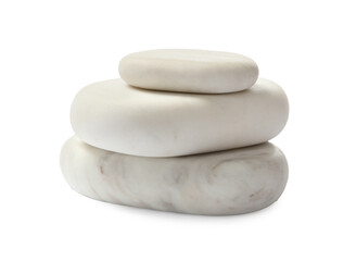 Fototapeta na wymiar Stack of spa stones isolated on white