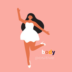 Body positivity concept illustration with black woman