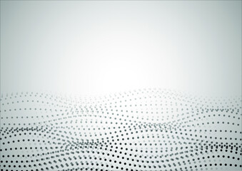 vector design illustration, abstract background, wavy black and white mesh on gray background