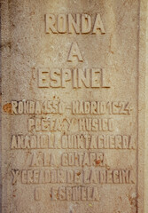 Deatails of Ronda, Andalusian Village in Spain. Religious Center, very appreciated from early international famous travellers. 