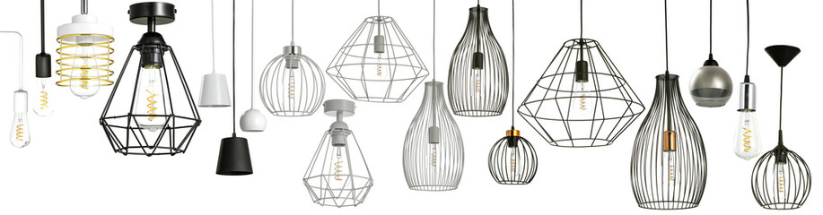 Lamp on white background and free space for your decoration 