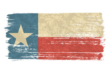 Texan flag with a vintage and old look. Lone star state flag. Texas grunge flag with a texture. Symbol of the independent spirit of the state of Texas.