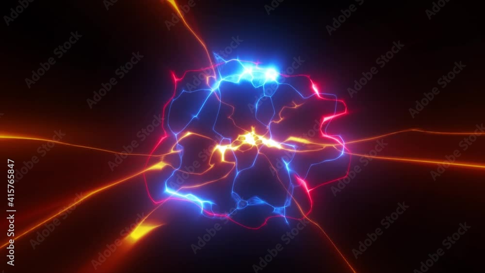 Poster dynamic action fx electric forcefield energy background loop/ 4k animation of an electricity forcefi