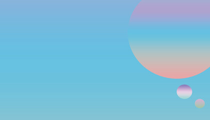 Gradient Spheres Background, holographic effect. Planets shape and design, pastel colors