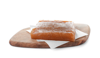 Delicious sweet quince paste isolated on white