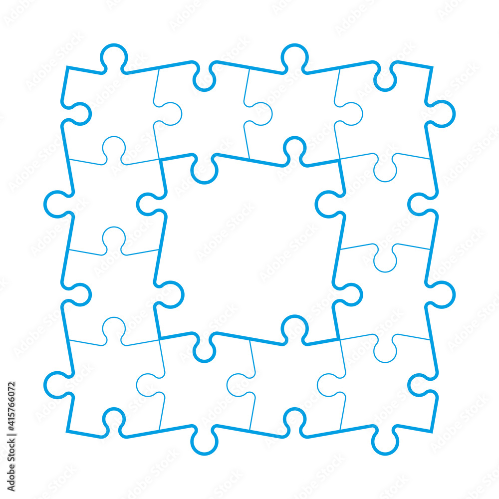 Aufkleber A lot of piece flat puzzle pattern presentation. Many step puzzles business background. Simple pattern. Section compare service banner. Puzzle illustration template simple shape. Abstract Background