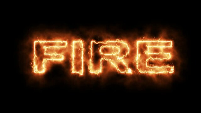 Schriftzug FIRE in Flammen