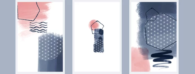 Abstraktes Kunstdesign. Handgemalte minimalistische Komposition. Aquarell- und Inc-Farbflecken in zeitgenössischer Vorlage. Cover, Karte, Poster und Banner modernes Design © feaspb