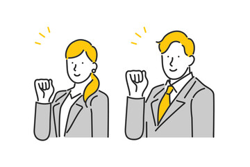 ガッツポーズをするビジネスパーソン