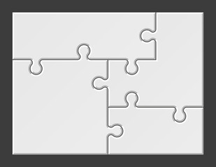 Four piece puzzle business presentation. Circle infograph. 4 step process diagram. Four section compare banner.