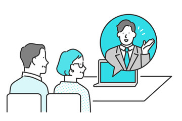 オンラインでお客様に提案をするビジネスパーソン