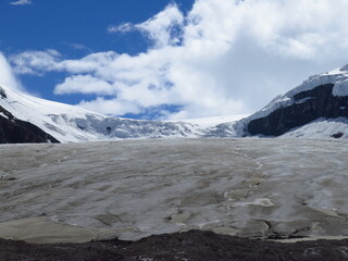 the Athabasca Glacier, Columbia Icefield, Icefields Parkway, Rocky Mountains, Alberta, Canada, June