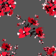 floral botanical seamless pattern with flowers 