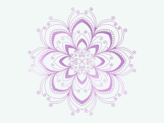 Purple floral ornament with classical components. Asian ornament used on silk fashion. royal monochrome and ethnic tatto.