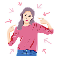 high self esteem young girl posing