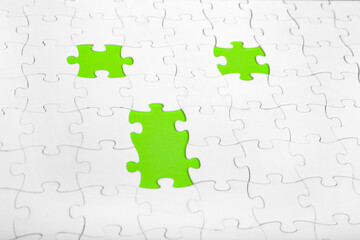 Missing puzzle pieces.Concept image of unfinished task.