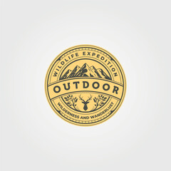 outdoor icon logo vector emblem illustration design, adventure vintage emblem patch illustration design