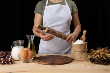 concept of baking bread in a bakery from organic products, close up