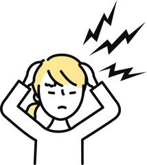 女性ひどい頭痛