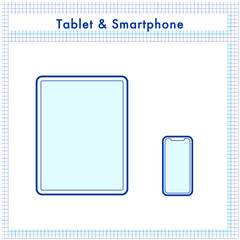 タブレット・スマートフォンのシンプルなベクターイラストセット
