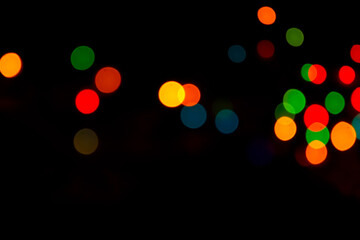 Abstract bokeh lights pattern background. New year celebration lights. Colorful circles.