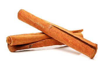 Cinnamon on a white background