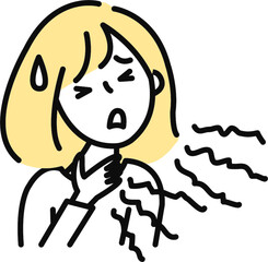 女性喉の痛み