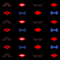 lips with bows on black