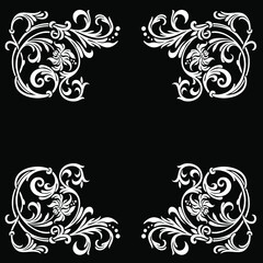 Oriental vector damask patterns for greeting cards and wedding invitations