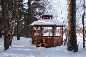 gazebo in the winter park