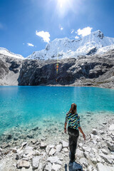 LAGUNA 69 in Peru. Cordillera Blanca Crystal blue lake